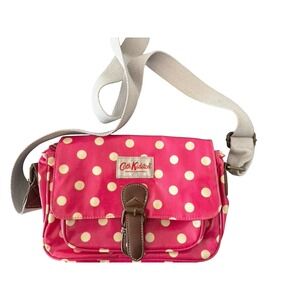 Cath Kidston Small Bright Pink Spotted crossbody coated canvas
